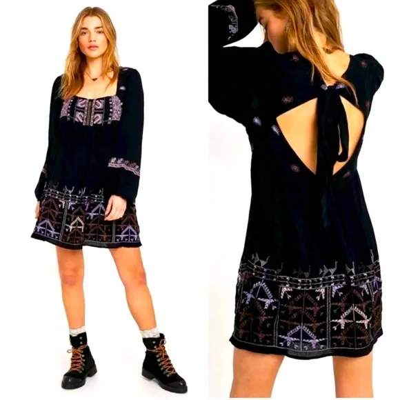 Free People Rhiannon Embroidered Mini
Dress NWT - Picture 2 of 8